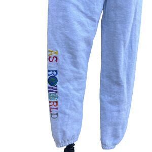Travis Scott Astroworld Gray Sweatpants Champion Cotton Size Small